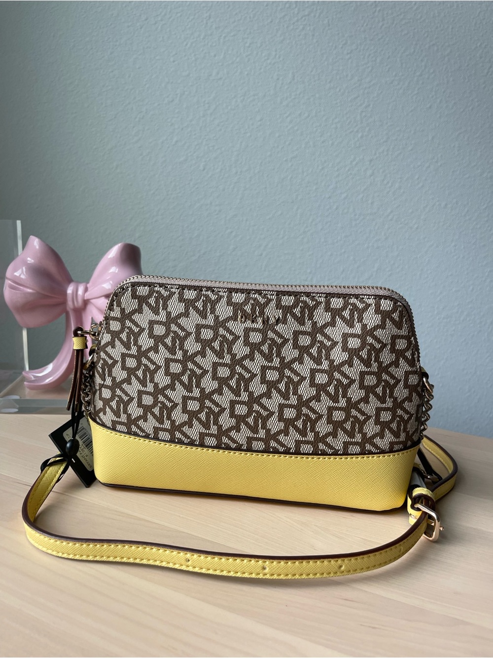 DKNY Bryant Park Top Zip Crossbody Bag Yellow NWT